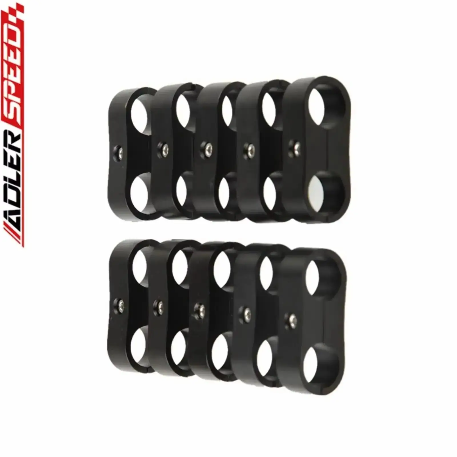 10 Uds Universal 3AN 6AN 8AN 10AN 12AN 14AN Billet aceite combustible manguera de agua tubo seprator abrazadera divisoria Kit separador de línea de aluminio