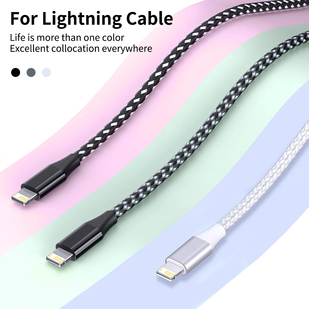 Paquete de 5 cables USB a Lightning para iPhone 14, 13, 12, 11 Pro Max, X, XS, XR, cable de carga rápida de 12W, cable de datos, cable USB C para iPhone