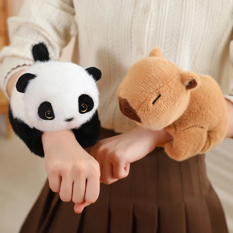 Animales de peluche creativos mapache zorro Husky gato mono Papa círculo juguete envuelto alrededor del brazo muñeca juguetes para niños regalo de cumpleaños