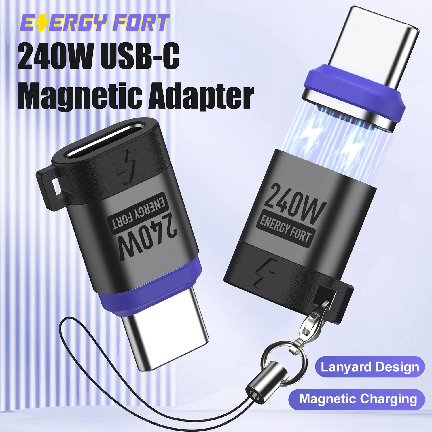 Adaptador USB C magnético de carga rápida PD 240W extensor 480Mbps adaptador tipo C de transferencia de datos para dispositivos Samsung Iphone 17 tipo C