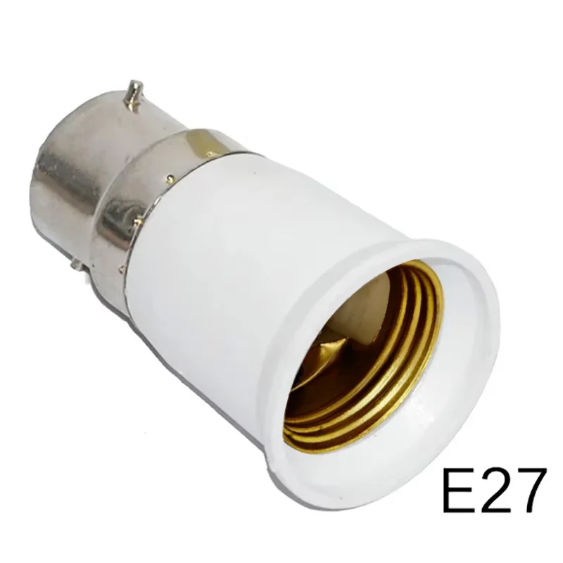 Enchufe de bombilla B22 a E27, adaptador convertidor de Base de lámpara de alta calidad, soporte de lámpara ignífugo para PC para foco de bombilla Led de maíz, 110V, 220V