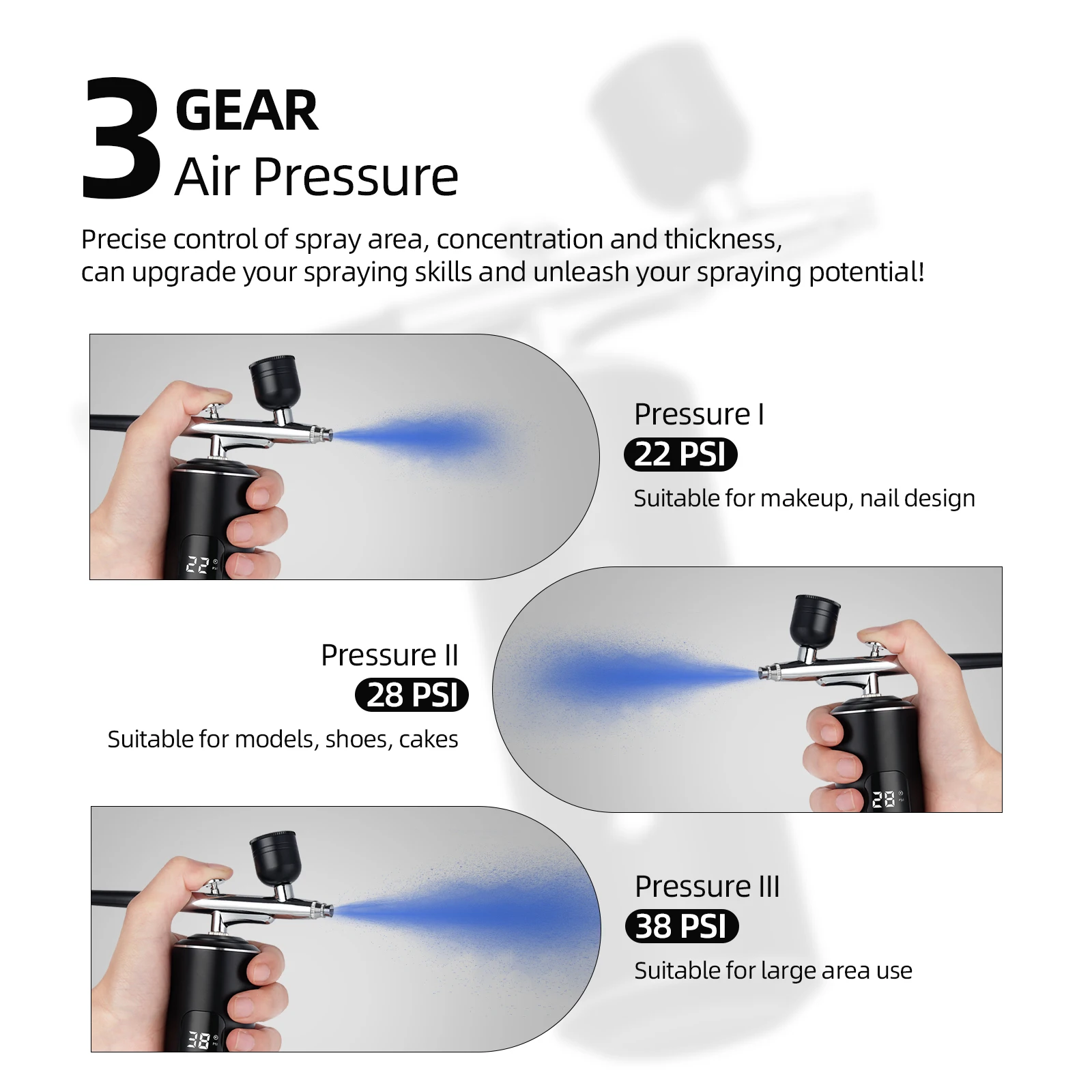 Kit de aerógrafo portátil, Mini compresor de aire, pistola pulverizadora de pintura para decoración de uñas, tatuaje artesanal, pastel, pintura de pastelería, pulverizador hidratante facial