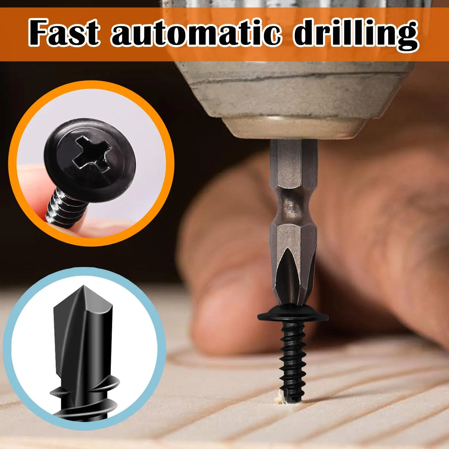 Tornillos autorroscantes de cabeza Phillips avellanada de acero inoxidable de alta resistencia para paneles de yeso, madera y muebles