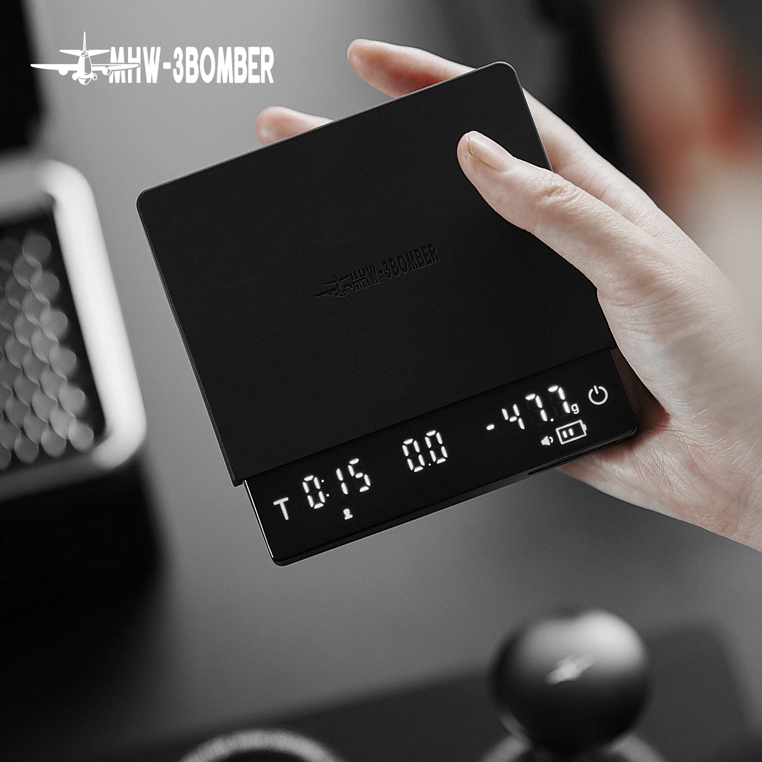 Báscula Digital para café de cocina de MHW-3BOMBER, báscula electrónica para Espresso recargable cíclica de alta precisión, accesorios para Barista en el hogar