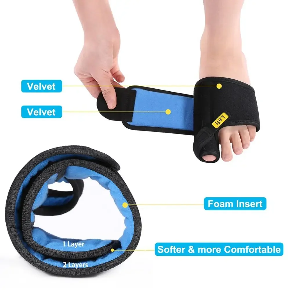1 Par de Férulas Ajustables de Cápsula Suave para Soporte y Corrección Mejorada del Hallux Valgus, Divididas para Pie Izquierdo y Derecho