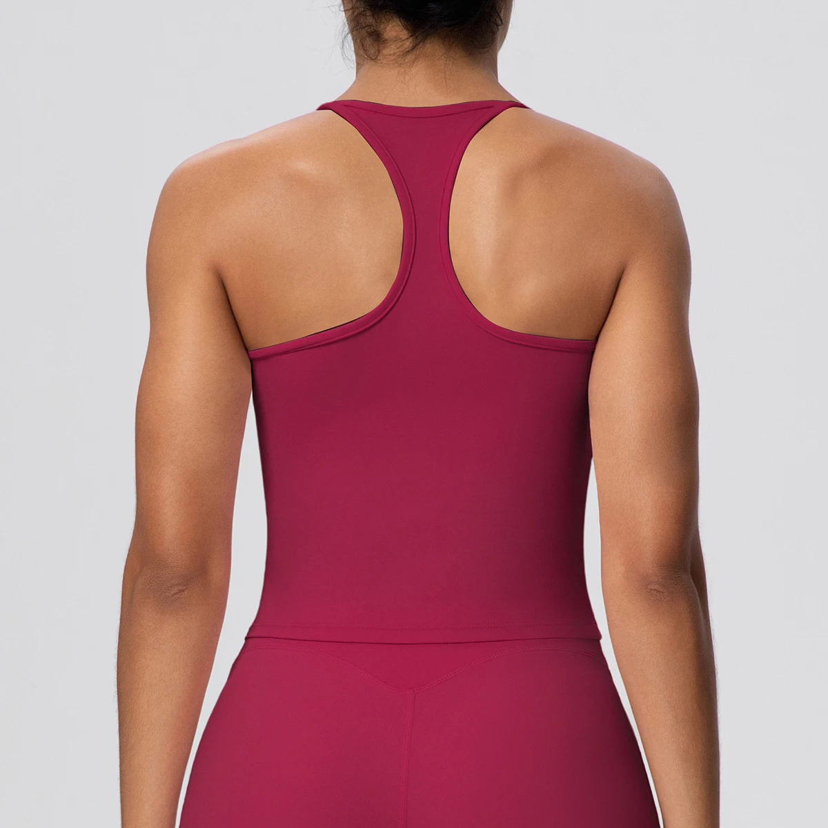 Chaleco de Yoga para mujer de 1 pieza con almohadilla para el pecho, Top de entrenamiento transpirable de verano, chaleco sin espalda en forma de I, chaleco deportivo para gimnasio, correr y Yoga