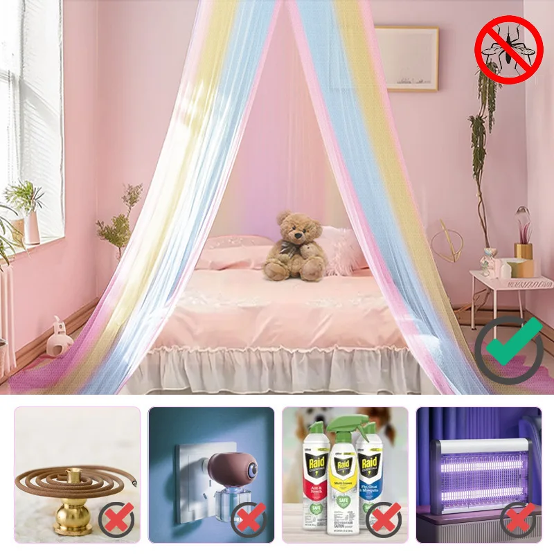 Redecillas de cortina para dormitorio de bebé, mosquitera de princesa arcoíris para cuna, dosel para cama de recién nacidos, tienda de cama para niños, decoración de habitación