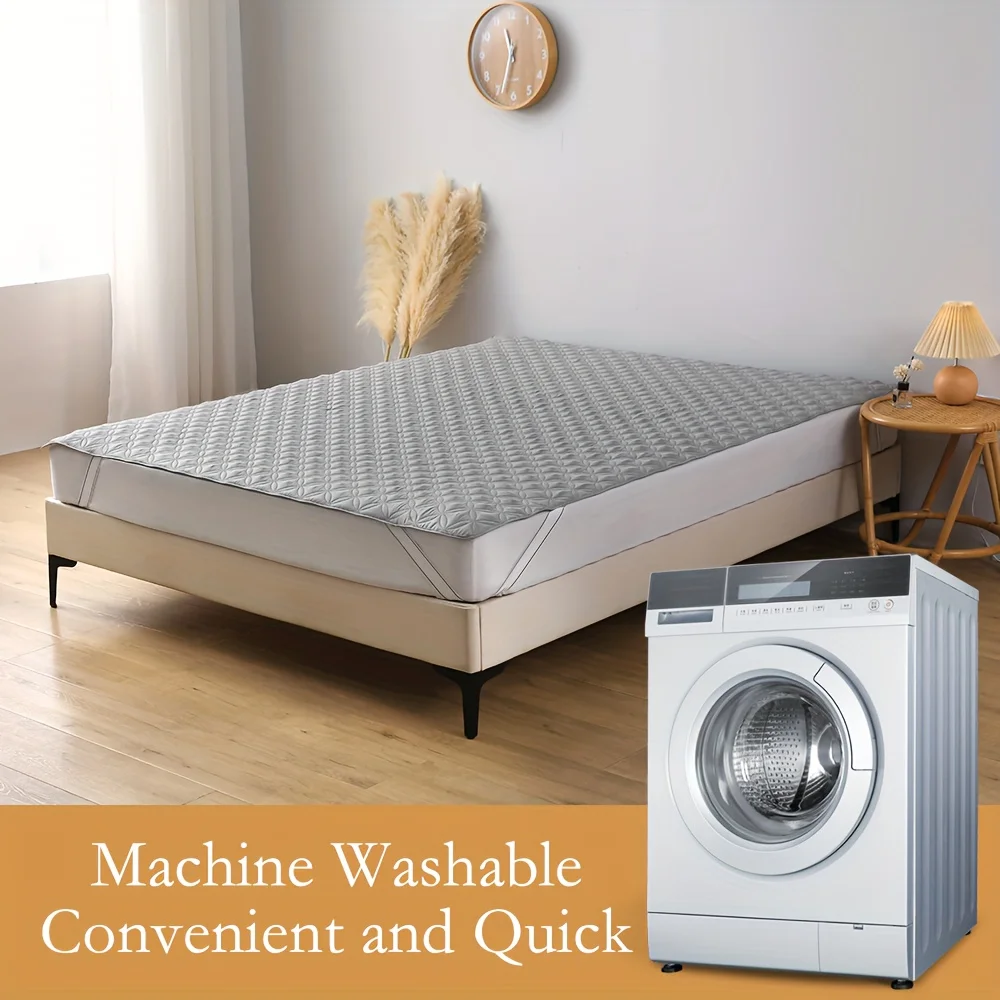 Funda protectora de colchón impermeable con banda elástica, almohadilla de colchón suave y transpirable para cama gris/blanco/verde/azul