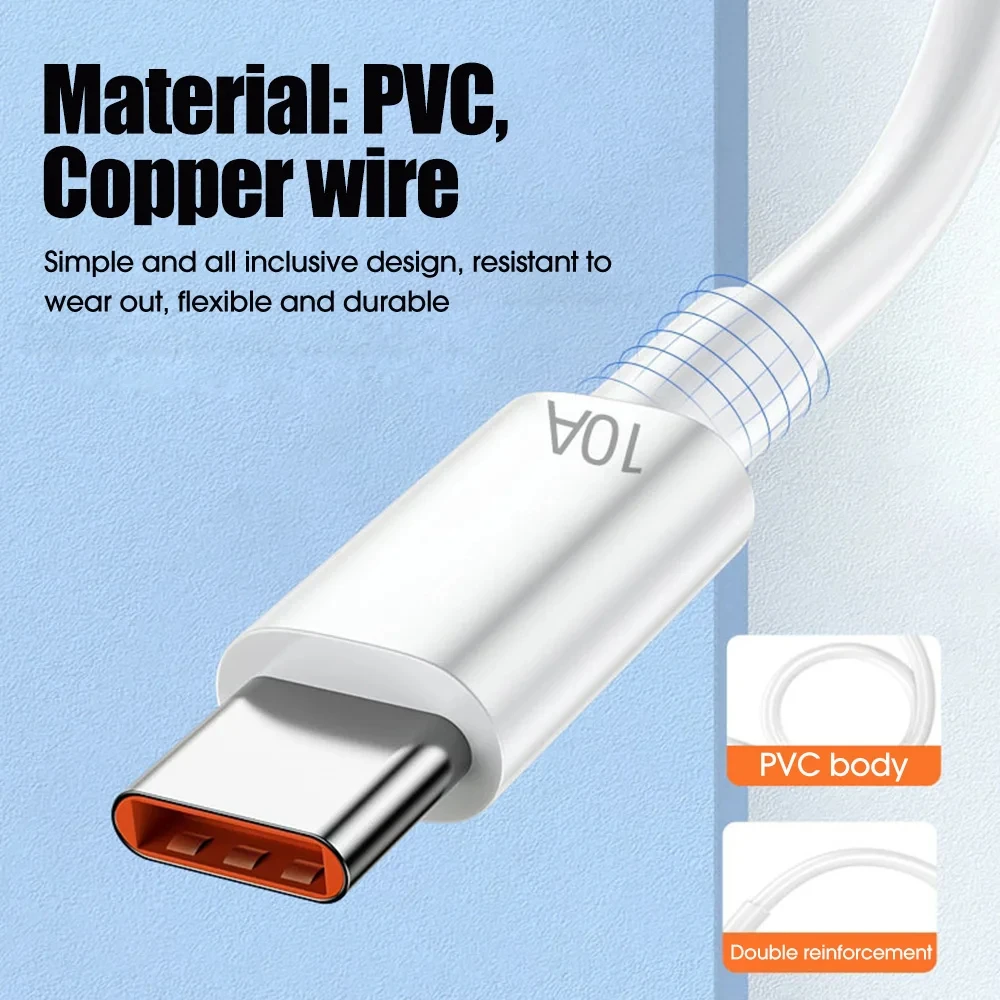 NNBILI 5 uds tipo C Cable de datos de carga súper rápida 120W Cable de cargador rápido para Samsung Xiaomi Huawei USB C Cable de datos de teléfono móvil