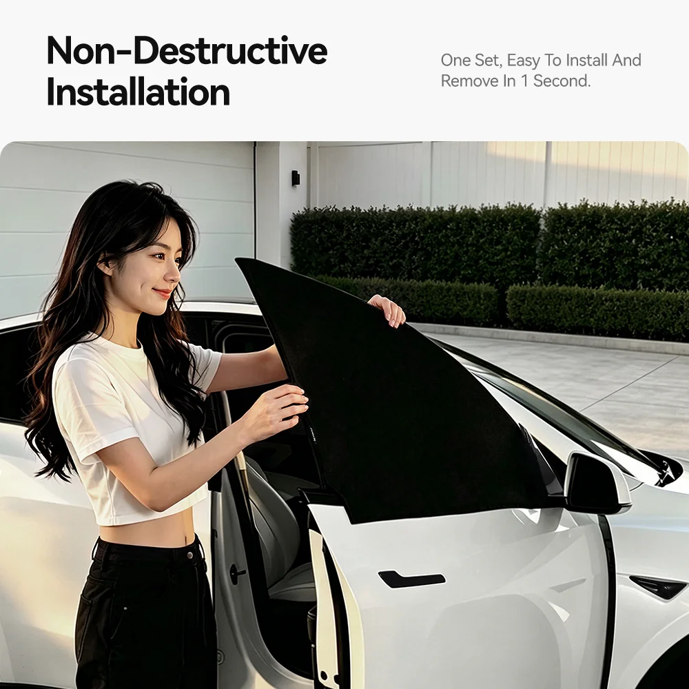 YZ Para Tesla Y Juniper 2025-2026, Parasol Lateral para Ventana de Coche, Cortina de Privacidad para Acampar, Cubierta para Parabrisas Delantero y Trasero, Accesorio