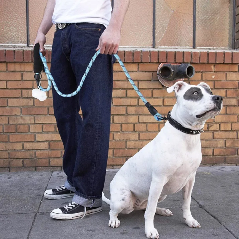 Correas fuertes para perros de 120/150/200/300CM, correa para perros con mango suave, correa reforzada para perros pequeños, medianos y grandes, suministros para perros grandes