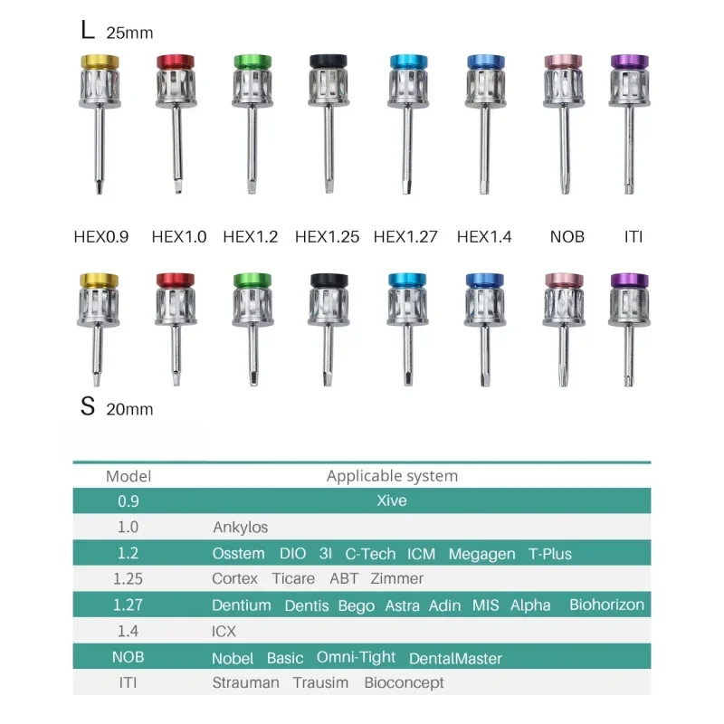 Kit de herramientas de restauración de implantes dentales: 1 llave de destornilladores de torsión de implante Universal con 10 - 70NCM