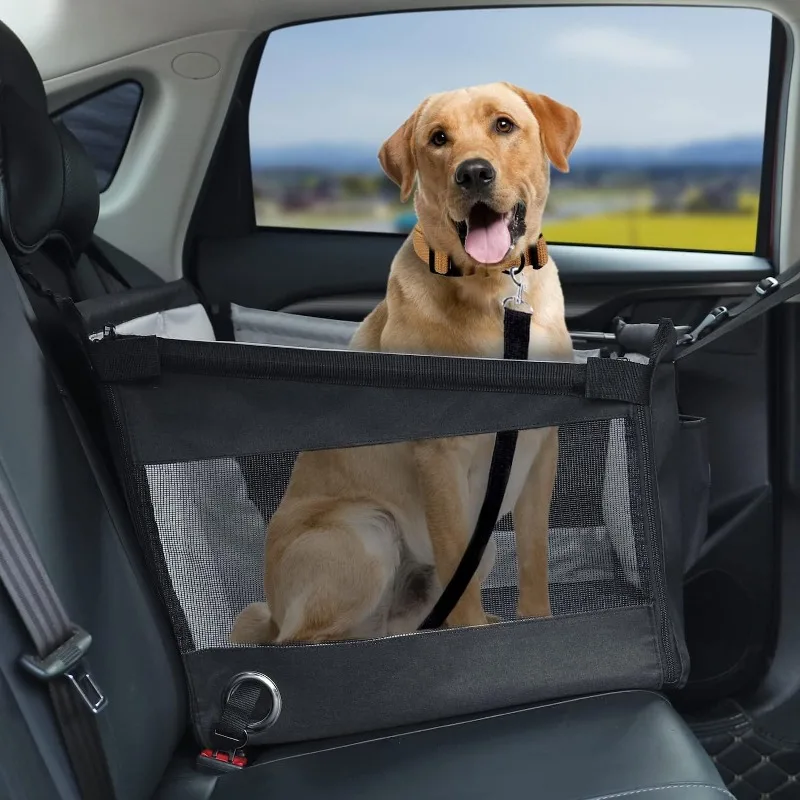Asiento portátil para mascotas, portador estable para perros con Protector de malla de seguridad, diseño impermeable para viajes de cachorros, uso al aire libre