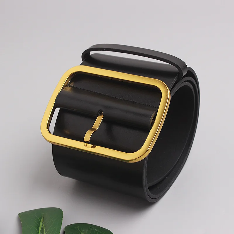 Cinturones de cuero genuino de 9,5 cm para mujer, cinturón de corsé de cintura femenina de diseñador de lujo, cinturón ancho y grande, accesorio para vestido