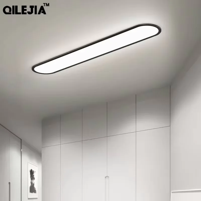 Luz de techo Led ultrafina, lámpara larga para pasillo, lámparas para el hogar, balcón, guardarropa Simple, dormitorio, porche, accesorios de iluminación interior