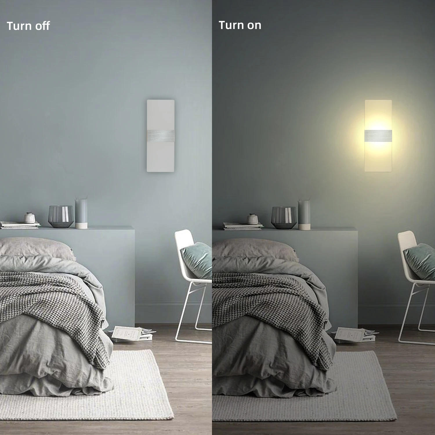 Lámpara de Pared Moderna Minimalista, Luz LED de Interior, Aluminio y Acrílico, Cableado Directo, Apliques para Dormitorio, Sala de Estar, Pasillo y Escalera