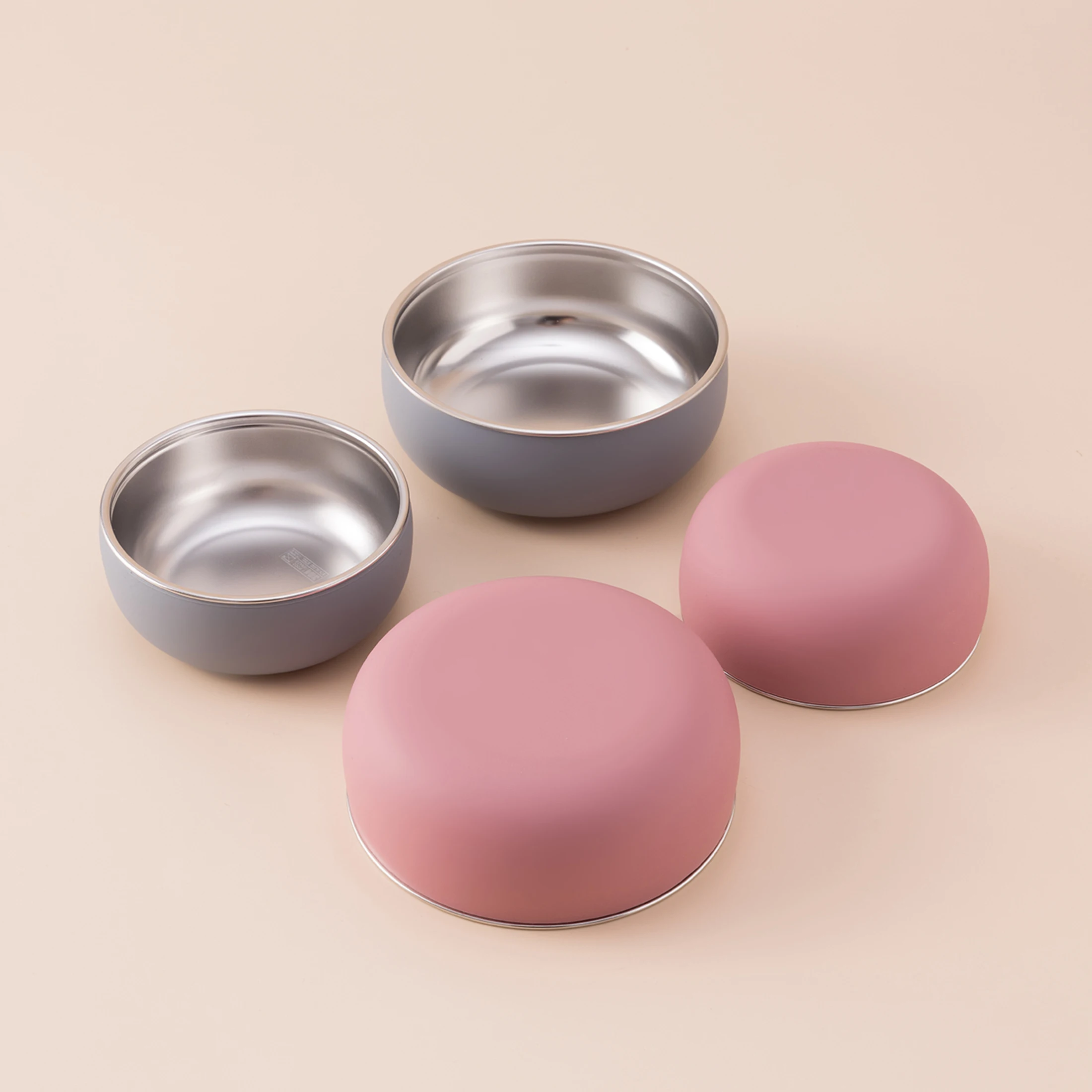 Color niños 2 uds tazón de acero inoxidable juego de vajilla para alimentación de bebé plato de comida de silicona desmontable sin BPA vajilla para niños