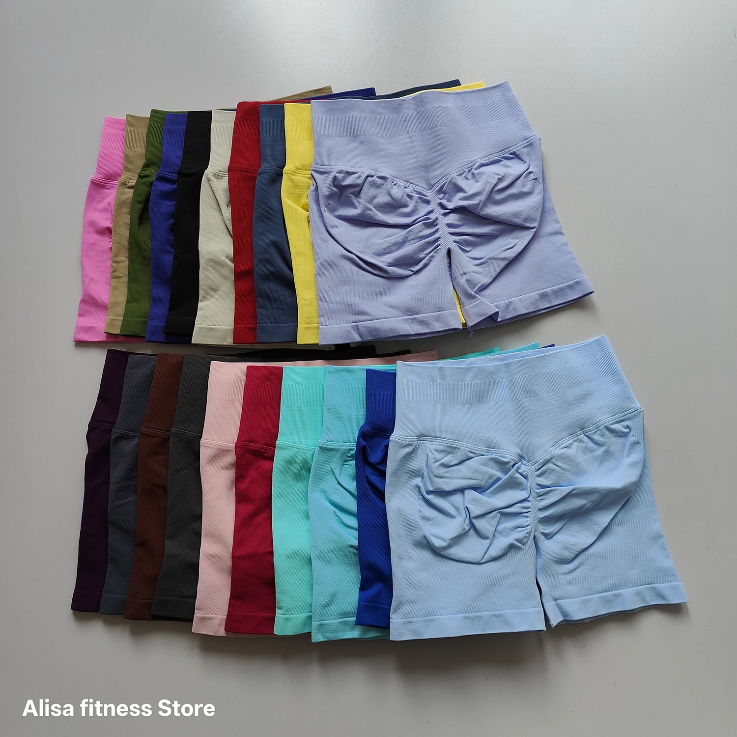 Shorts de Yoga de Cintura Alta para Verano, Control de Abdomen, Shorts Deportivos Sin Costuras, Shorts Cortos Sexys para Correr, Leggings de Yoga de Color Sólido