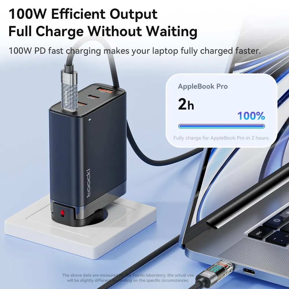 Toocki Tipo C a Tipo C Cable 100W PD Cargador de carga rápida USB C a USB C Cable transparente para Xiaomi Macbook