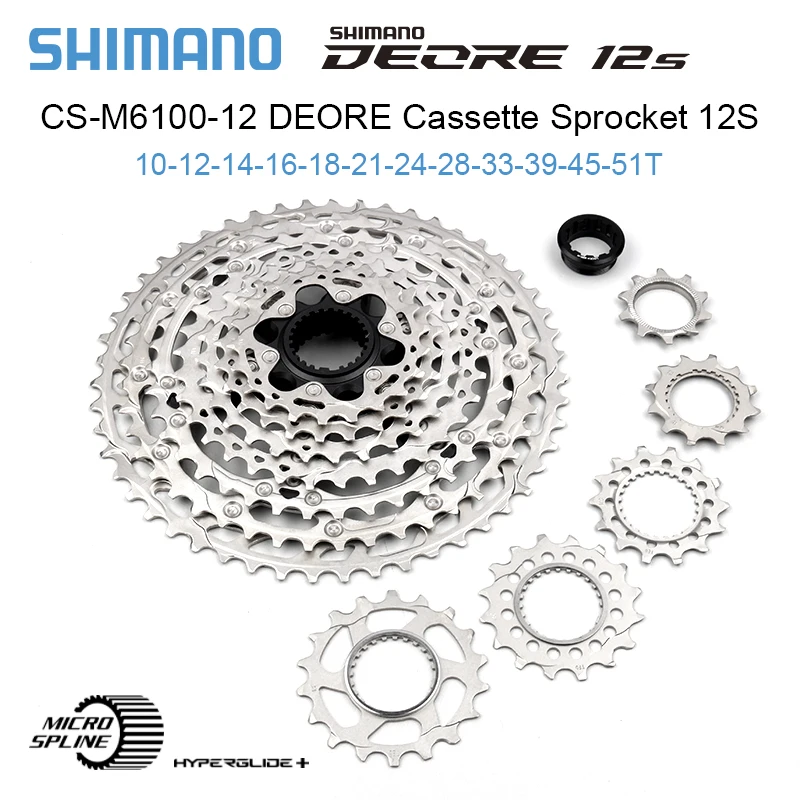Shimano Deore CS M4100/M5100/6100/M7100/M8100 Cassette 10/11/12S K7 42/ 46/51T piñón de bicicleta de montaña 10/11/12V volante MTB