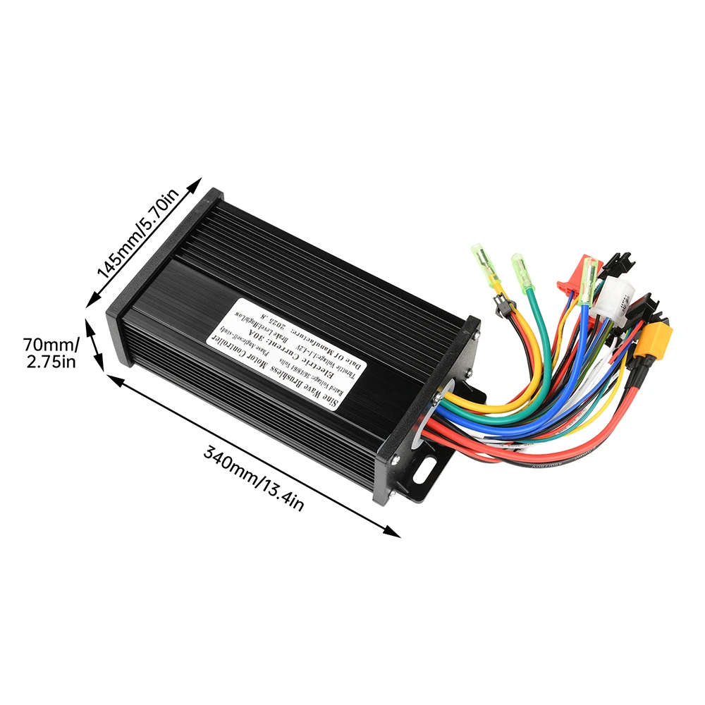 Controlador de Motor para Vehículo Eléctrico de 36V 48V 64V 30A, 750-1500W, Onda Sinusoidal, Controlador de Tres Modos, Conector SM, Instrumento para Bicicleta S866