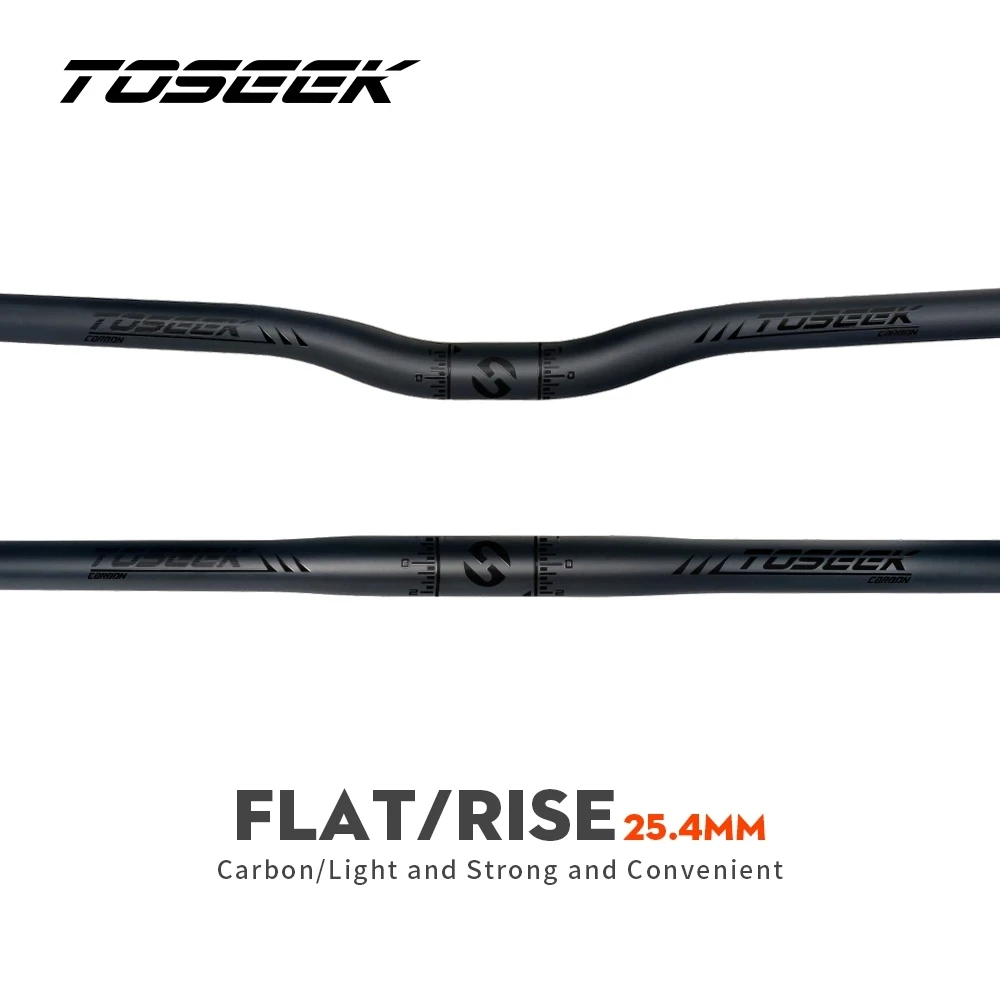 Manubrio de Carbono TOSEEK para Vástago de 25.4mm, Manubrio Plegable para Bicicleta de Montaña, Piezas para Bicicleta Infantil, Barras de Bicicleta, Negro Mate