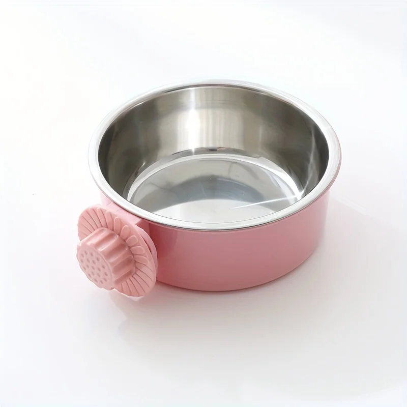 Tazón para Perro Antideslizante, Tazón Colgante Fijo para Jaula de Perro, Tazón de Acero Inoxidable para Beber, Tazón para Mascotas, Suministros para Mascotas
