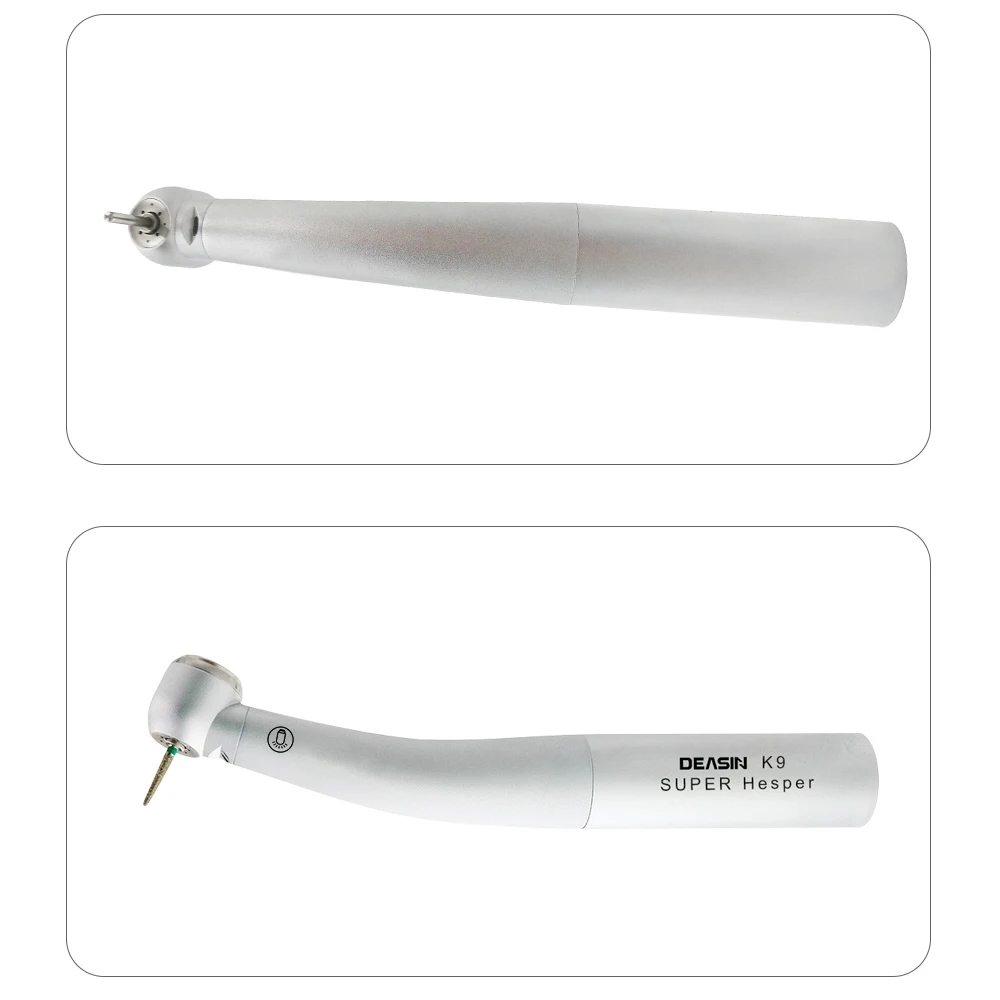 Torque Dental mini 45 grados Dental de alta velocidad de fibra óptica LED turbina pieza de mano para acoplador KAVO 6 agujeros herramientas de Material Dental