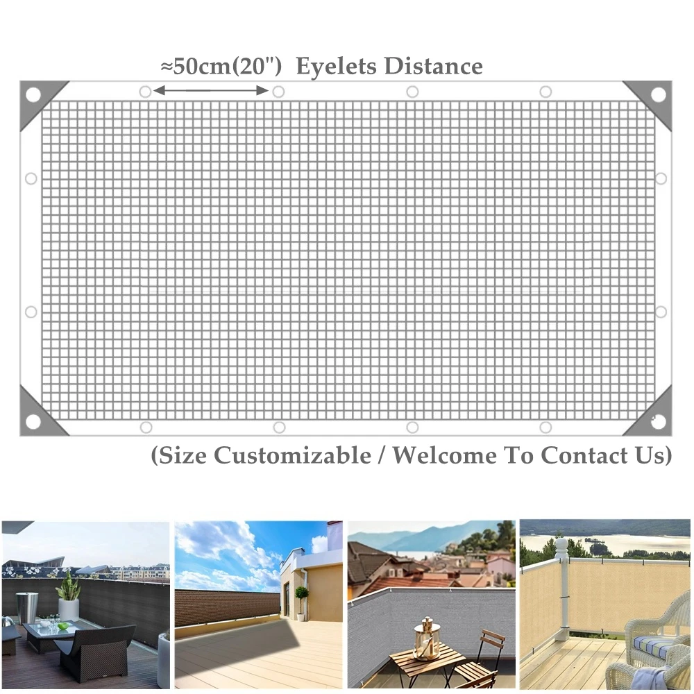 Pantalla de privacidad para balcón, red de sombra para exteriores, Gazebo, tela de sombra para Patio, refugio, jardín, valla de privacidad, 4 colores
