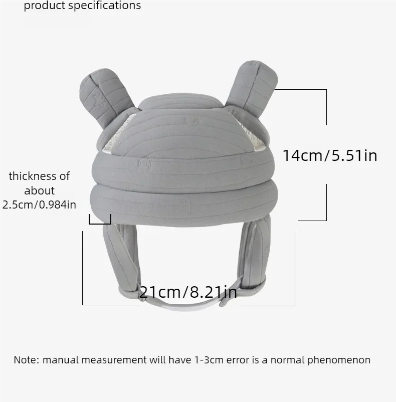 Gorro Protector Anticolisión Engrosado, Casco de Seguridad para Bebés, Suave y Cómodo, Protección Integral para la Cabeza, Ajustable