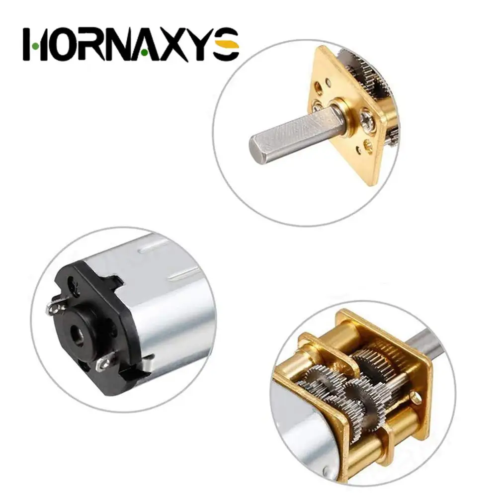 10 Uds GA12-N20 DC 3V/6V/12V N20 Mini Micro Motor de engranaje de Metal con rueda dentada motores DC 15/30/50/60/100/200/300/500/1000RPM Kit DIY