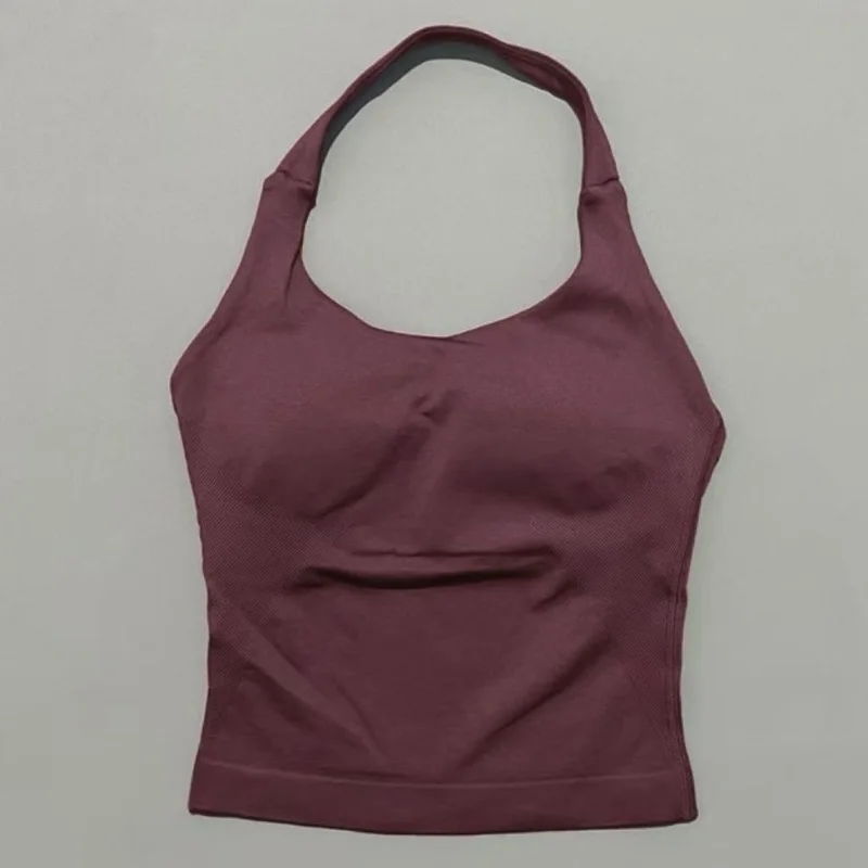 Top Deportivo Halter para Mujer, Sin Costuras, para Yoga, Pilates, Fitness, Entrenamiento, Running, Gimnasio, Transpirable