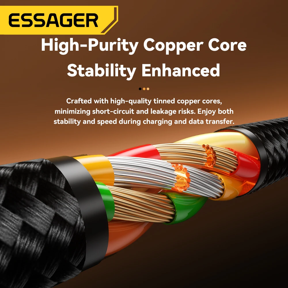 Essager-Cable de ángulo recto 2 en 1, USB A a iluminación Typec, Cable de datos de codo de carga rápida 3A para iPhone 16, 15, 14, Samsung, iPad Pro