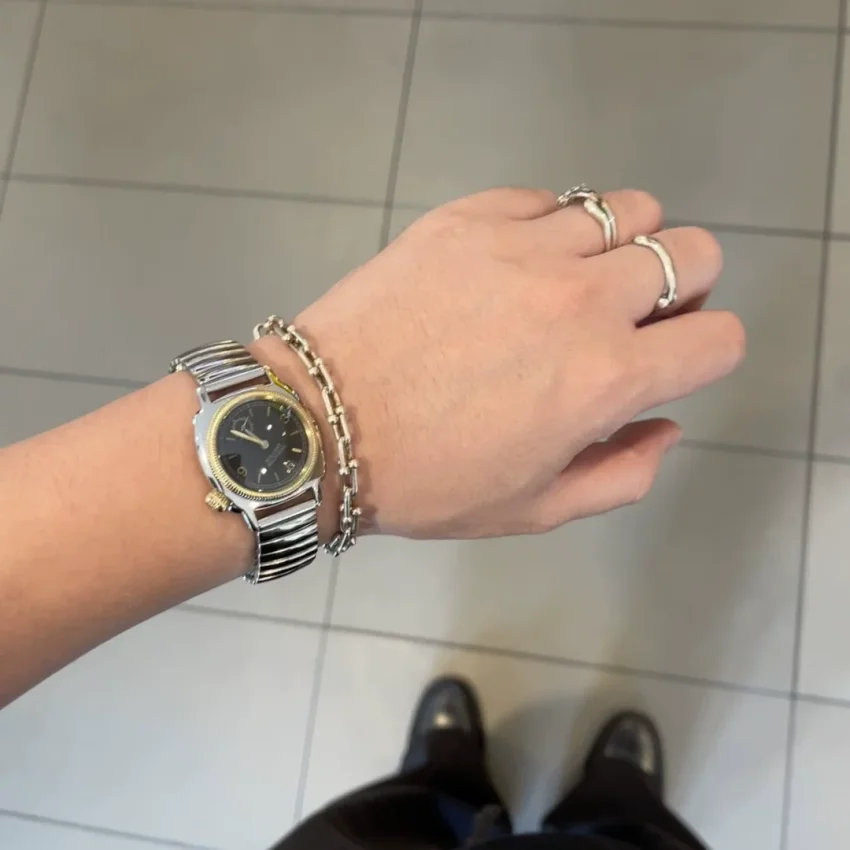 Reloj de Pulsera Luminoso Retro Japonés Y2K Resistente al Agua para Hombre y Mujer, Reloj de Cuarzo de Acero Inoxidable Premium para Pareja
