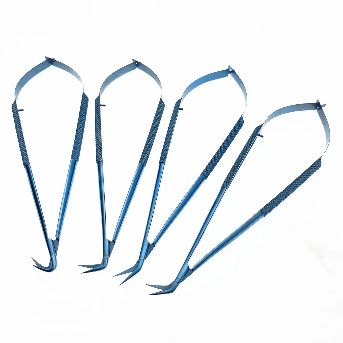 Tijeras microquirúrgicas de titanio en ángulo, instrumentos cardiovasculares