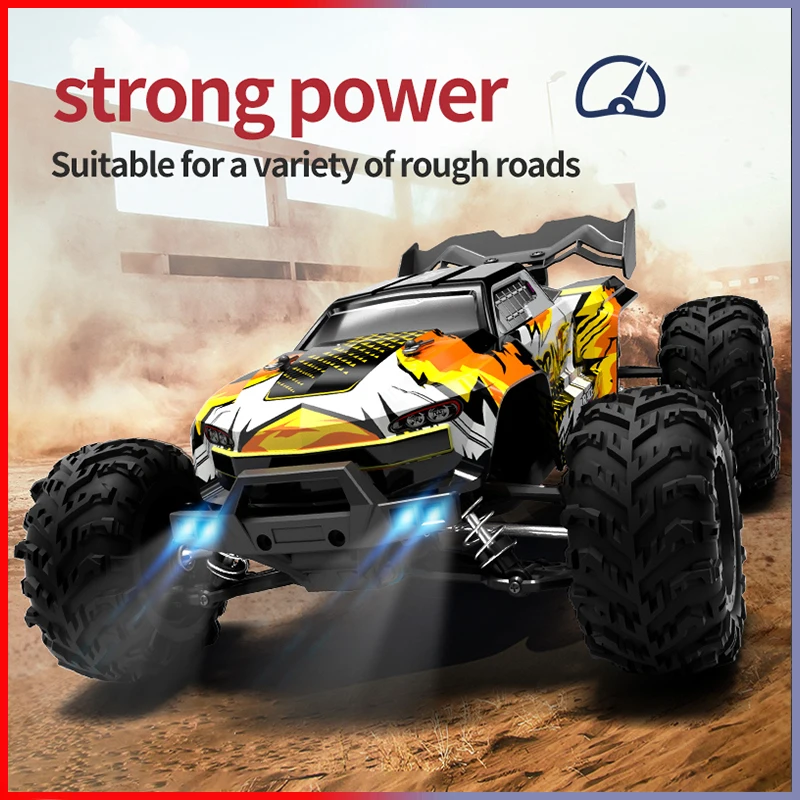 Coche todoterreno Rc 4x4, coche de Control remoto de alta velocidad 75 KM/H con faro LED sin escobillas 4WD 1/16, camión monstruo, juguetes para niños, regalo