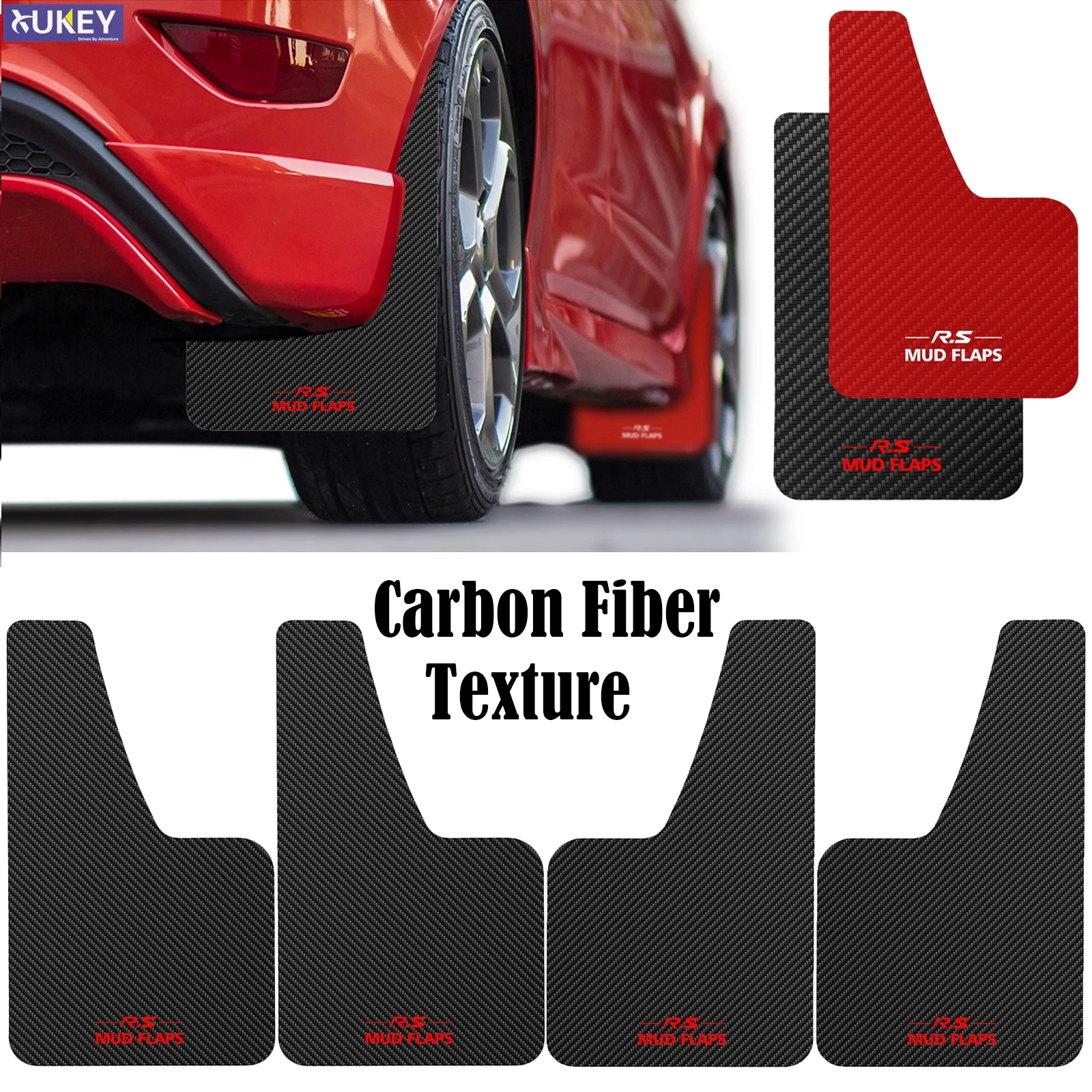 Juego de guardabarros delanteros y traseros de fibra de carbono para coche, accesorios universales para camioneta, 4 piezas
