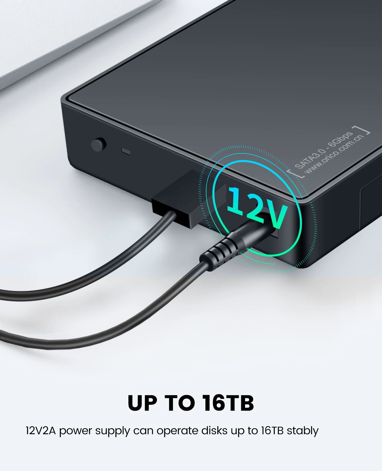ORICO-carcasa de disco duro externo de 3,5 pulgadas, carcasa tipo C SATA a USB3.0 HDD para SSD de 2,5/3,5 pulgadas, compatible con UASP