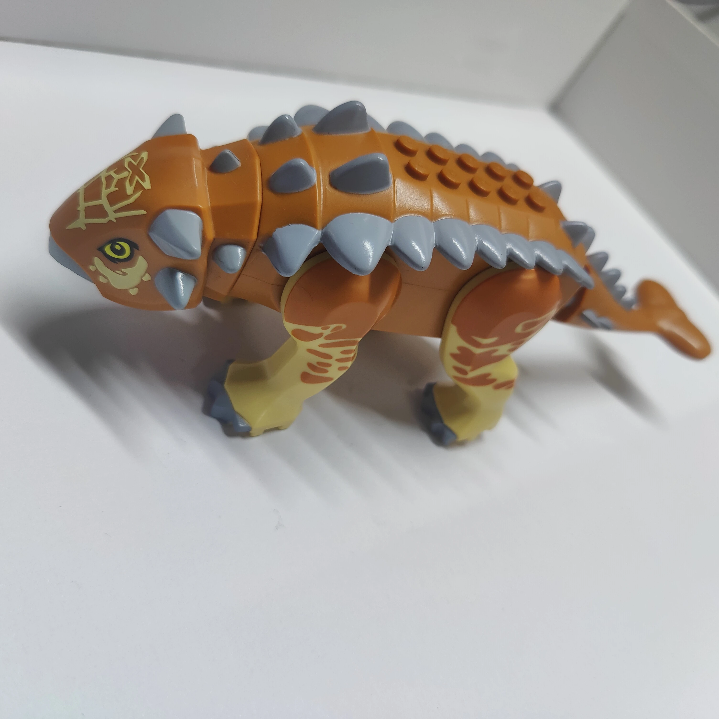 Figura de Acción de Anquilosaurio Marrón (También Conocido como Lagarto Duro) de la Serie Jurásica, Modelo MOC DIY, Juguete para Niños, Regalo