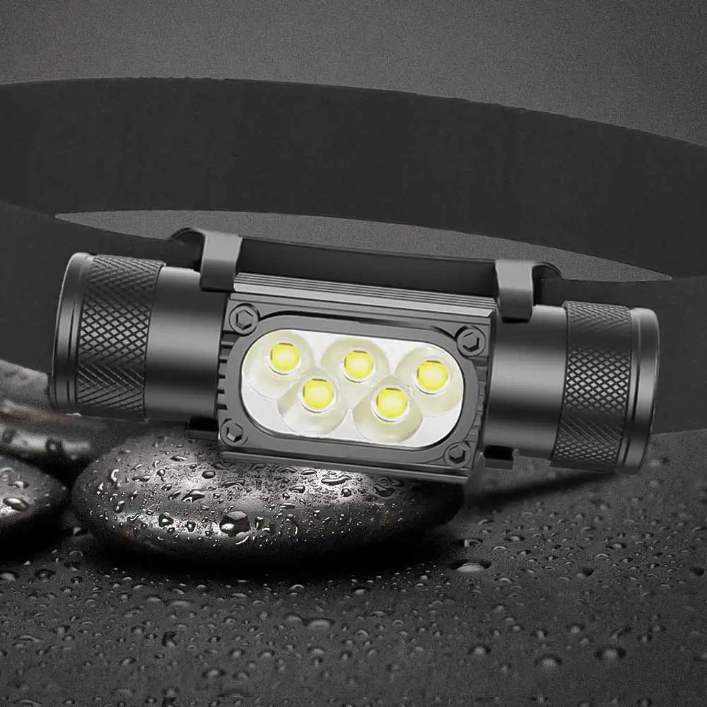 Mini faro LED de 1920LM, linterna blanca de 7000-8000K, utiliza batería 18650, linterna frontal con memoria tipo C, linterna de cabeza USB, linterna Flash