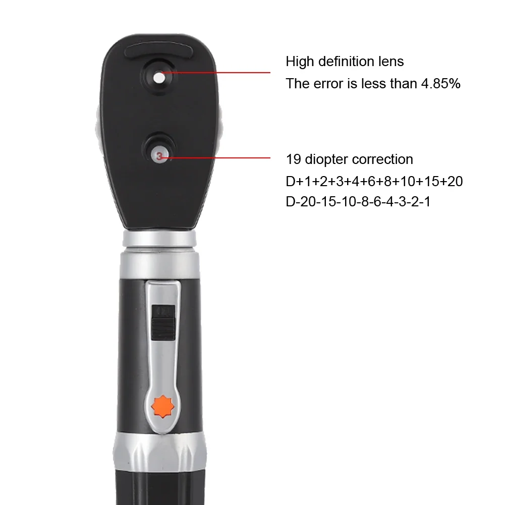 Dispositivos de limpieza de oídos para examen de ojos y oreja de doble orificio, Base recargable, oftalmoscopio de fibra óptica, Kit de herramientas otoscopio, enchufe europeo USB