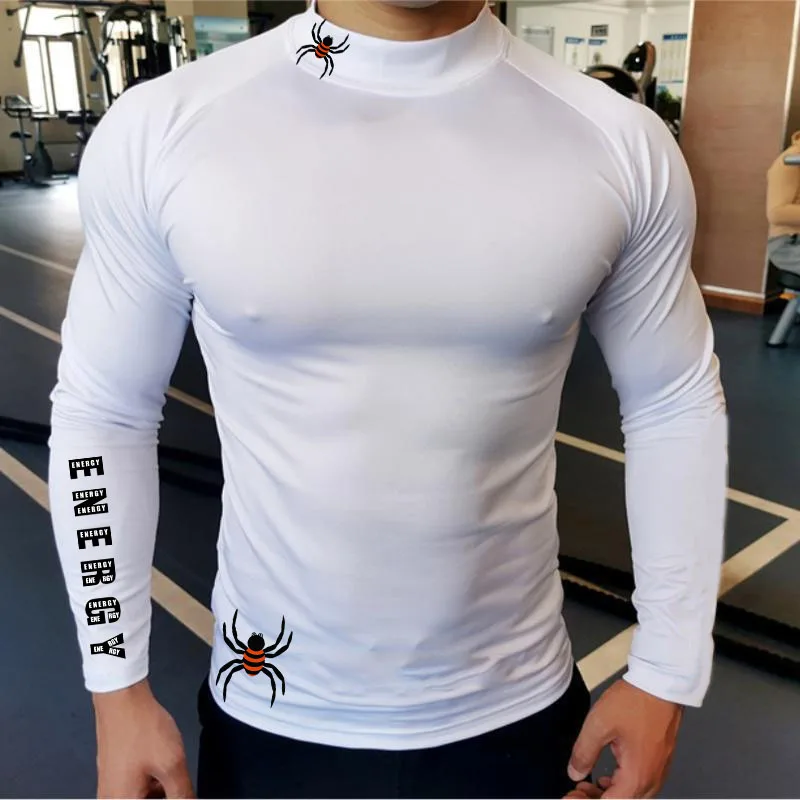 Camiseta para correr para hombre, camisa de compresión de manga larga, Top deportivo para gimnasio, entrenamiento, ropa transpirable de secado rápido para culturismo y Fitness