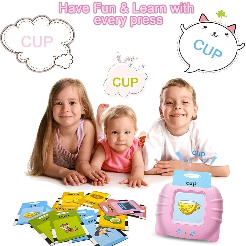 Tarjetas Flash parlantes de aprendizaje educativo para niños de guardería, libro de Audio electrónico en idioma inglés, juguetes para aprender palabras en inglés