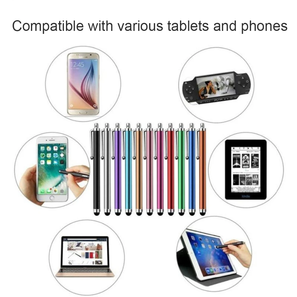 10 Uds. Bolígrafos universales para pantalla táctil, bolígrafo capacitivo para pantalla, lápiz para teléfono inteligente para iPad, iPhone, Samsung/todos los teléfonos y tabletas