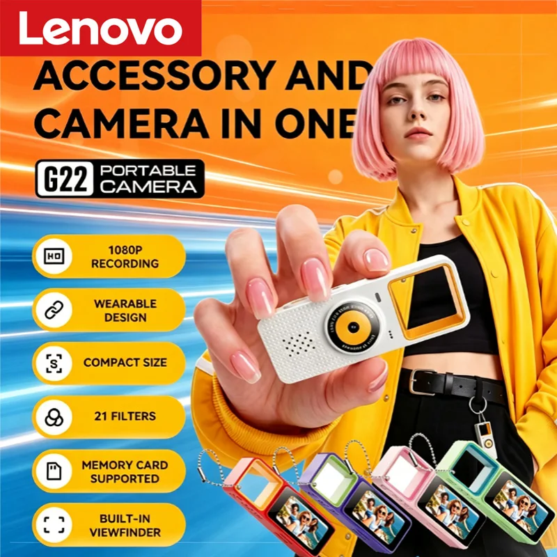 Cámara de Bolsillo Lenovo G22: Una Práctica Cámara de Fotos y Video de Alta Definición para Estudiantes, Cámara de Viaje con Llavero