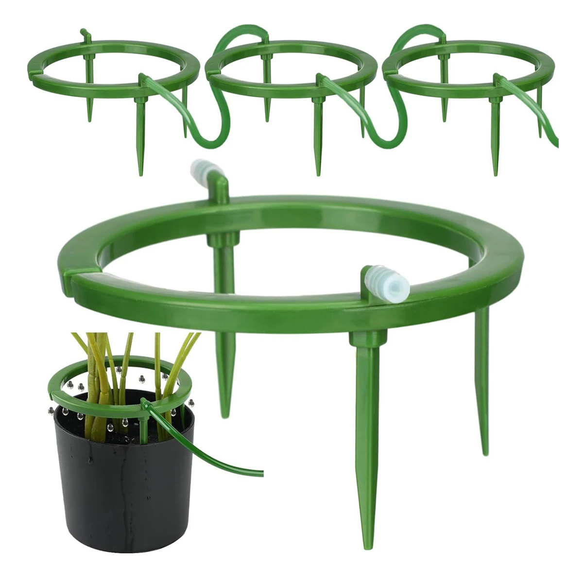 Soporte de 3 patas emisor de goteo 5 "(127mm) anillo de goteo manguera de 4/7mm sistema de riego de jardín riego de agua de lluvia planta flor vegetal 1 pieza