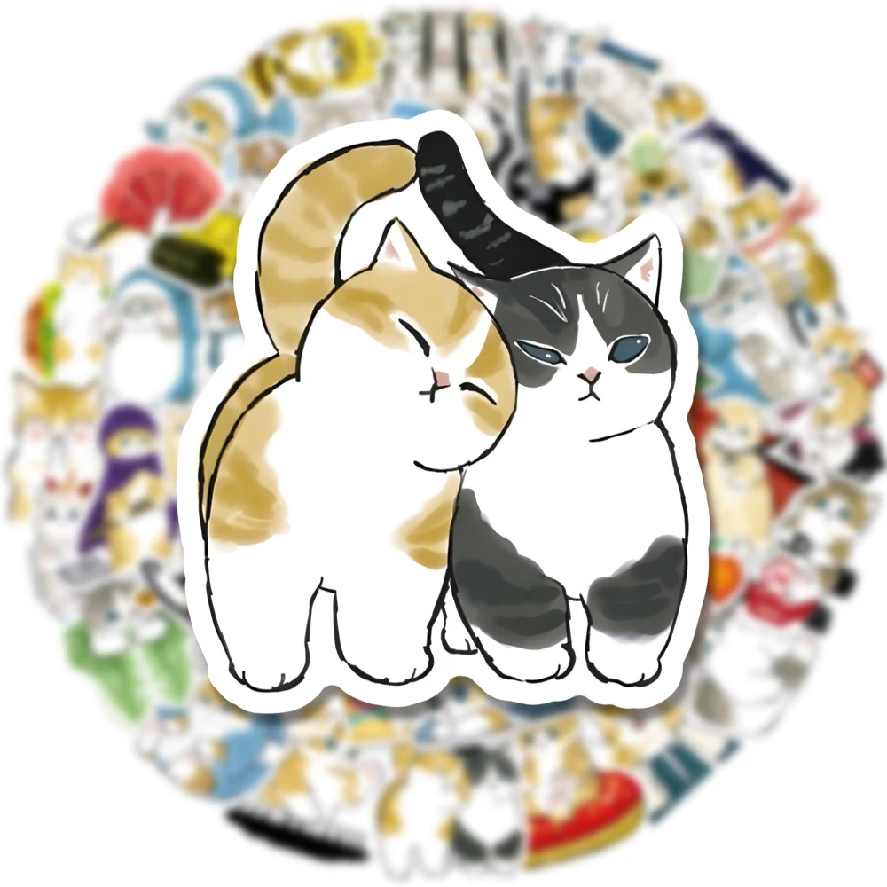 10/30/50/100 Uds lindo gato Animal pegatinas de grafiti Kawaii calcomanías de dibujos animados niños juguete portátil DIY álbum de recortes maleta teléfono coche pegatina
