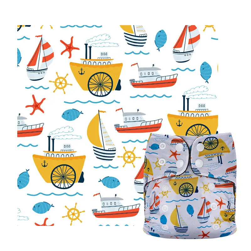 Tela Pul de 1M x 1,5 M, tela de poliéster hecha a mano de TPU lavable impermeable por metro, Material de pañal de tela DIY a la moda para niños