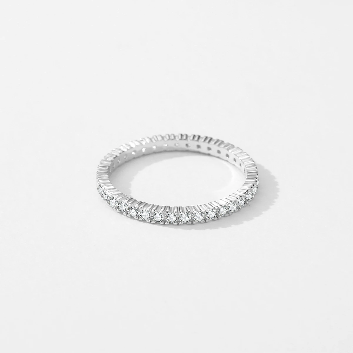 Anillo de compromiso de boda MODIAN de Plata de Ley 925 con circonita brillante clásica, anillo de novia de promesa para mujer, regalo de joyería fina
