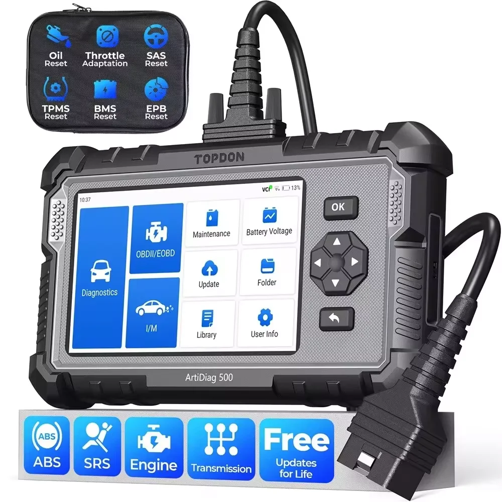 Herramienta de diagnóstico de coche Topdon, 4 sistemas, escáner de diagnóstico OBD2, motor ABS SRS Airbag, herramienta de escaneo automático, lector de código ArtiDiag500
